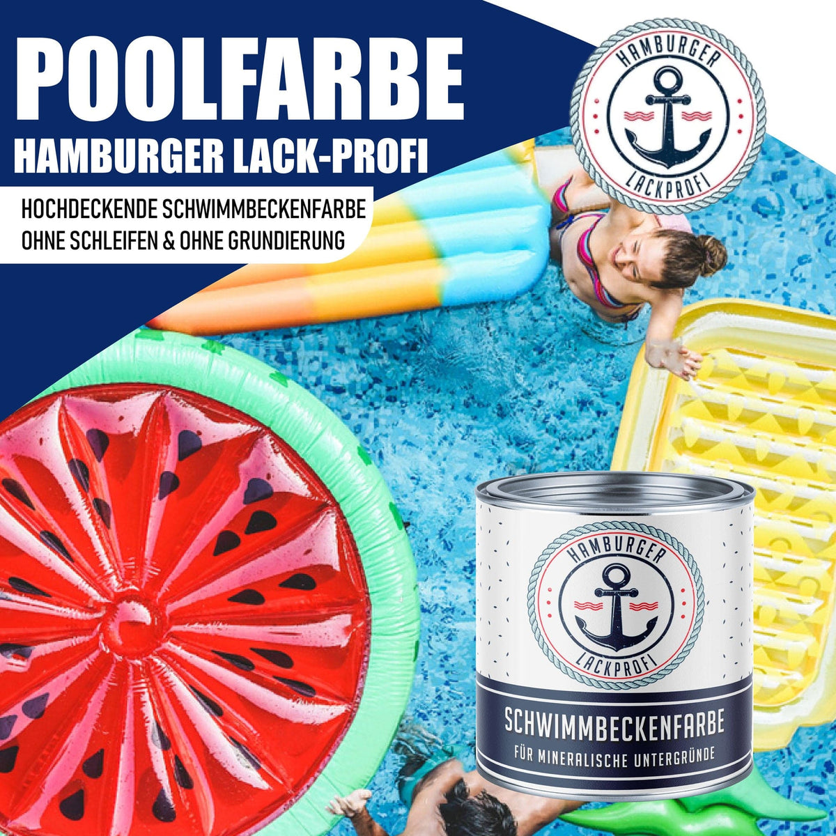 Zwembadverf / Poolverf in Bruingroen RAL 6008 met schildersset (X300) - Hamburger Lack-Profi, Afbeelding 2