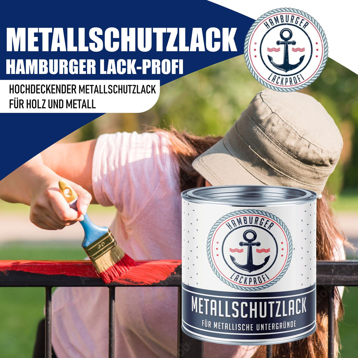 Metaalbeschermlak in Parelwit RAL 1013 met schildersset (X500) - Hamburger Lack-Profi