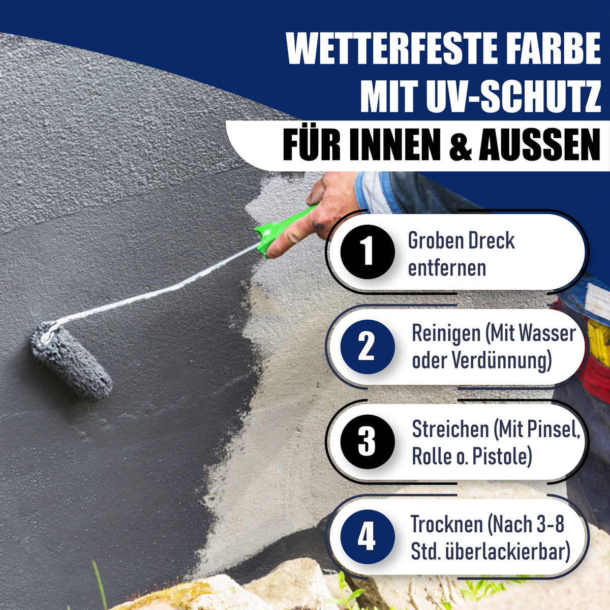 Betonverf Grafietgrijs RAL 7024 - dekkende gevelverf - Hamburger Lack-Profi