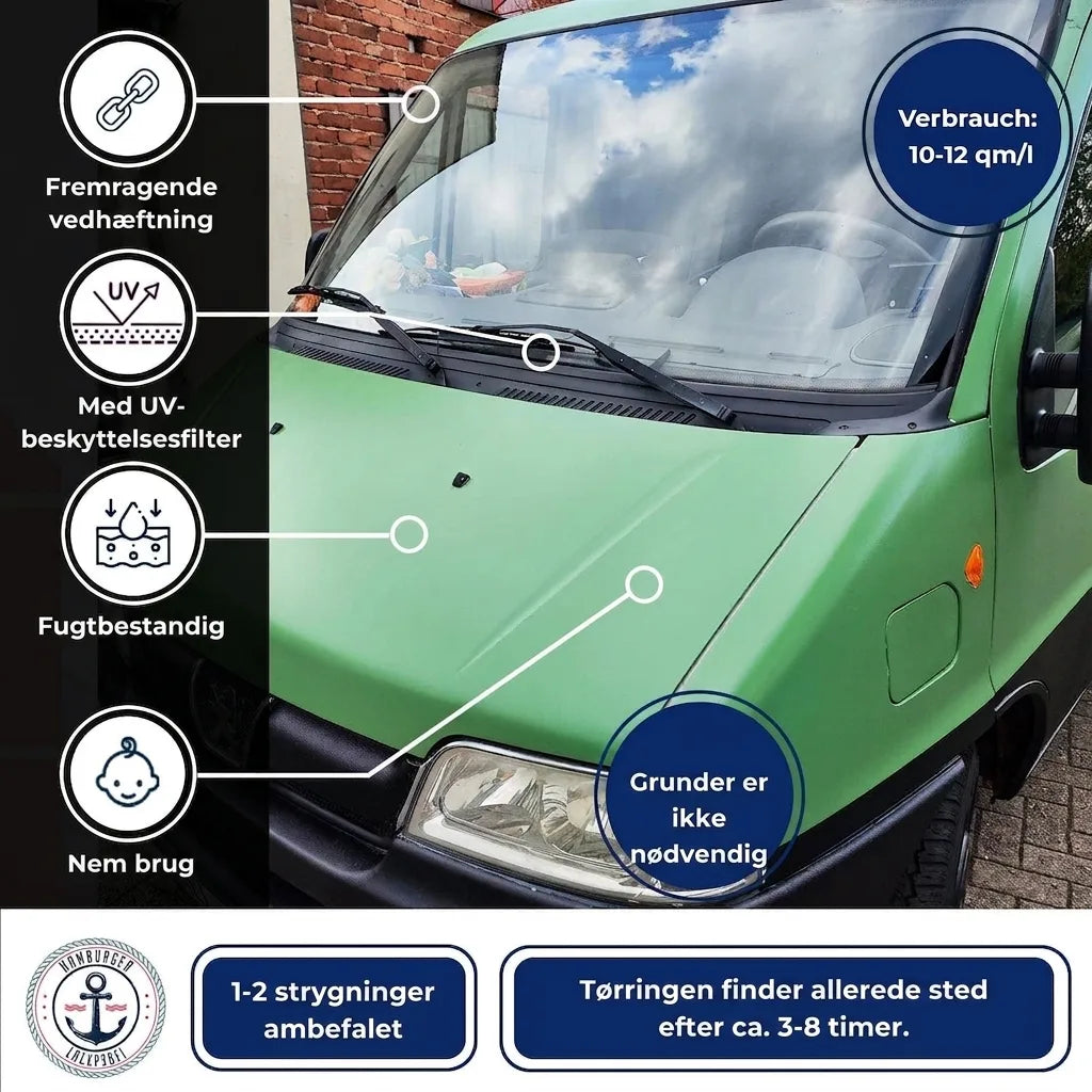 2K Autolak Bruingroen RAL 6008 - dekkend & roestwerend - Hamburger Lack-Profi