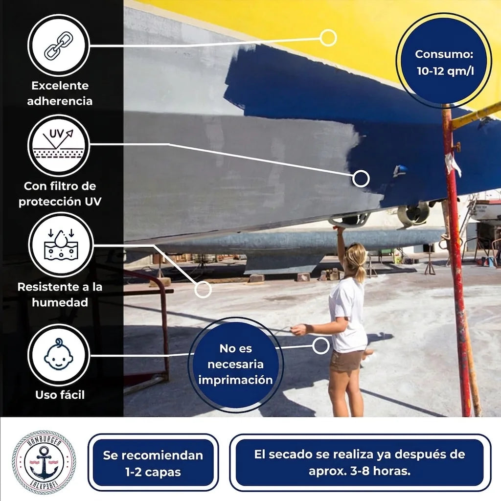 Hamburger Lack-Profi Bootverf Licht ivoorkleurig RAL 1015 Hamburger Lack-Profi