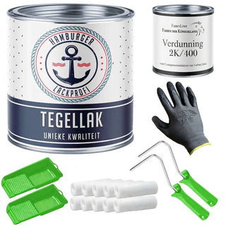 Tegelverf - Tegellak met schildersset (X300) - Hamburger Lack-Profi