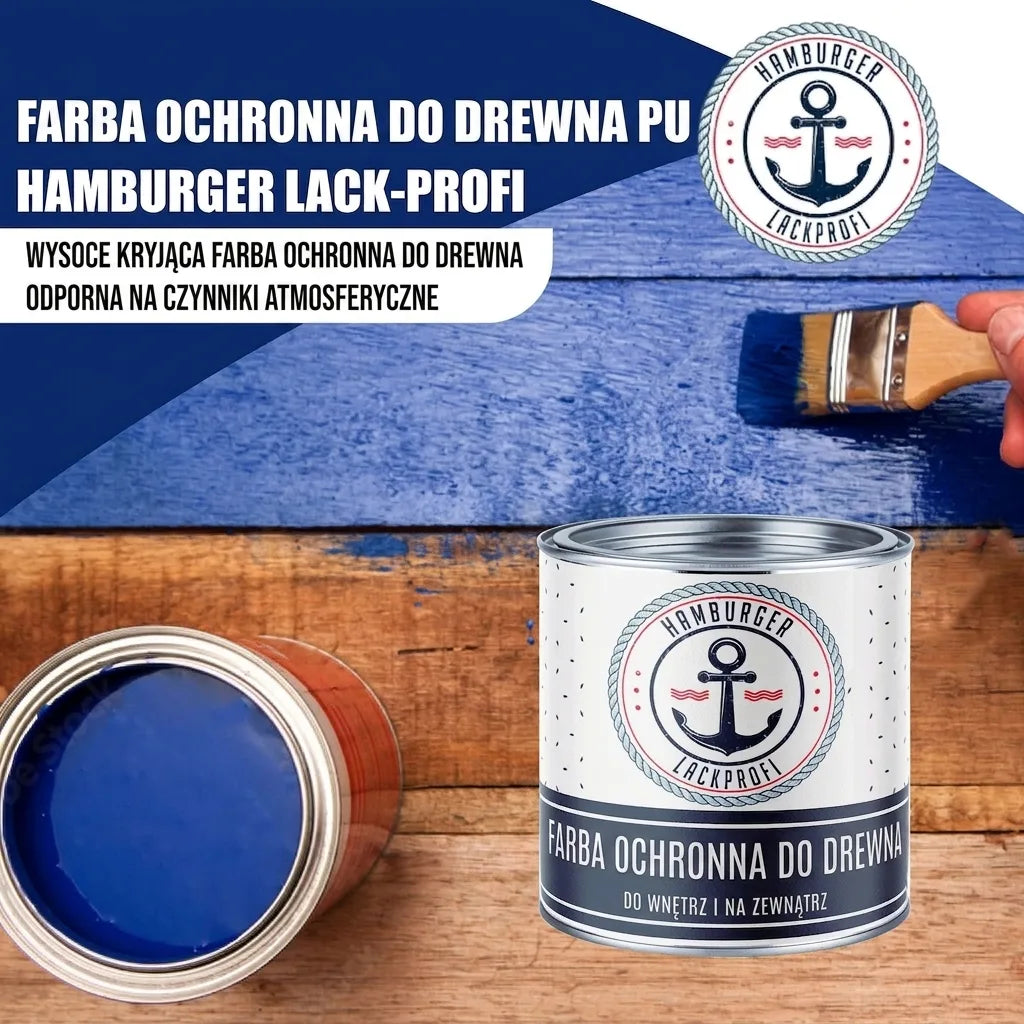 PU Holzschutzfarbe RAL 5023 Fernblau - Wetterschutzfarbe - Hamburger Lack-Profi
