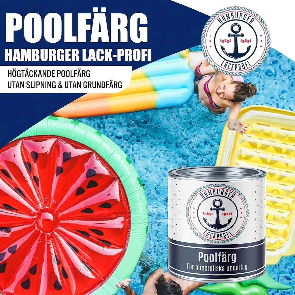 Hamburger Lack-Profi Schwimmbeckenfarbe Fenstergrau RAL 7040 - hochdeckende Poolfarbe - Hamburger Lack-Profi