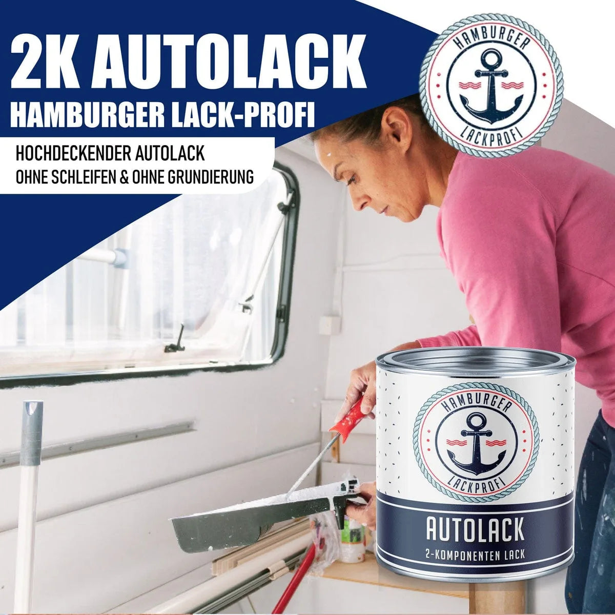 2K Autolak Beigebruin RAL 8024 - dekkend & roestwerend - Hamburger Lack-Profi