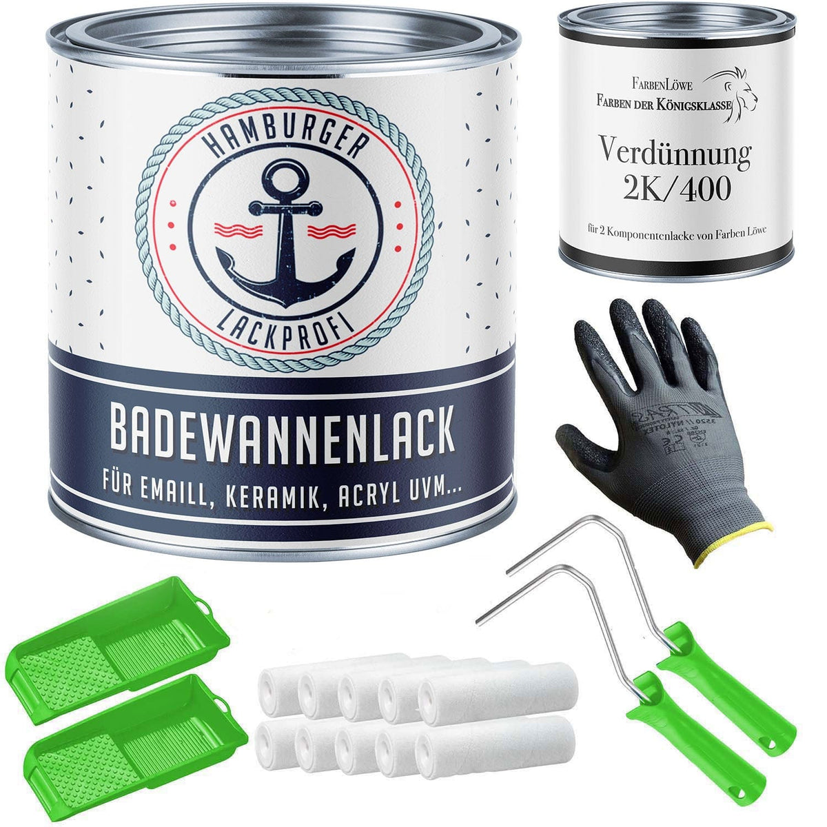 2K Badkuiplak Roodoranje RAL 2001 met schildersset (X300) - Hoogglans / Zijdemat / Mat - Hamburger Lack-Profi