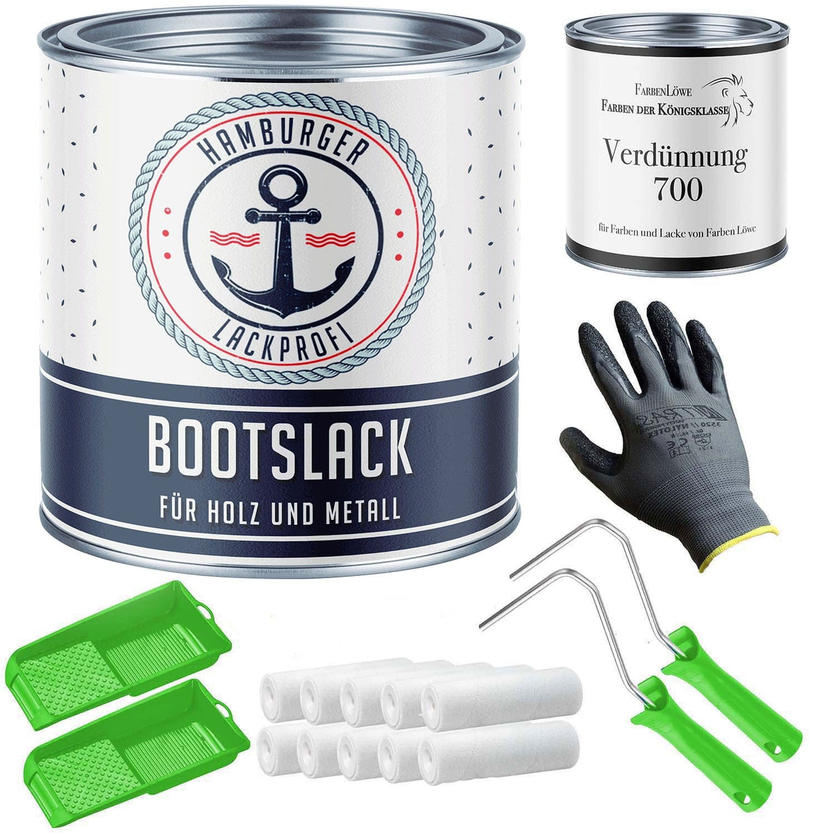 Bootlak Granietgrijs RAL 7026 met schildersset (X300) - Hamburger Lack-Profi