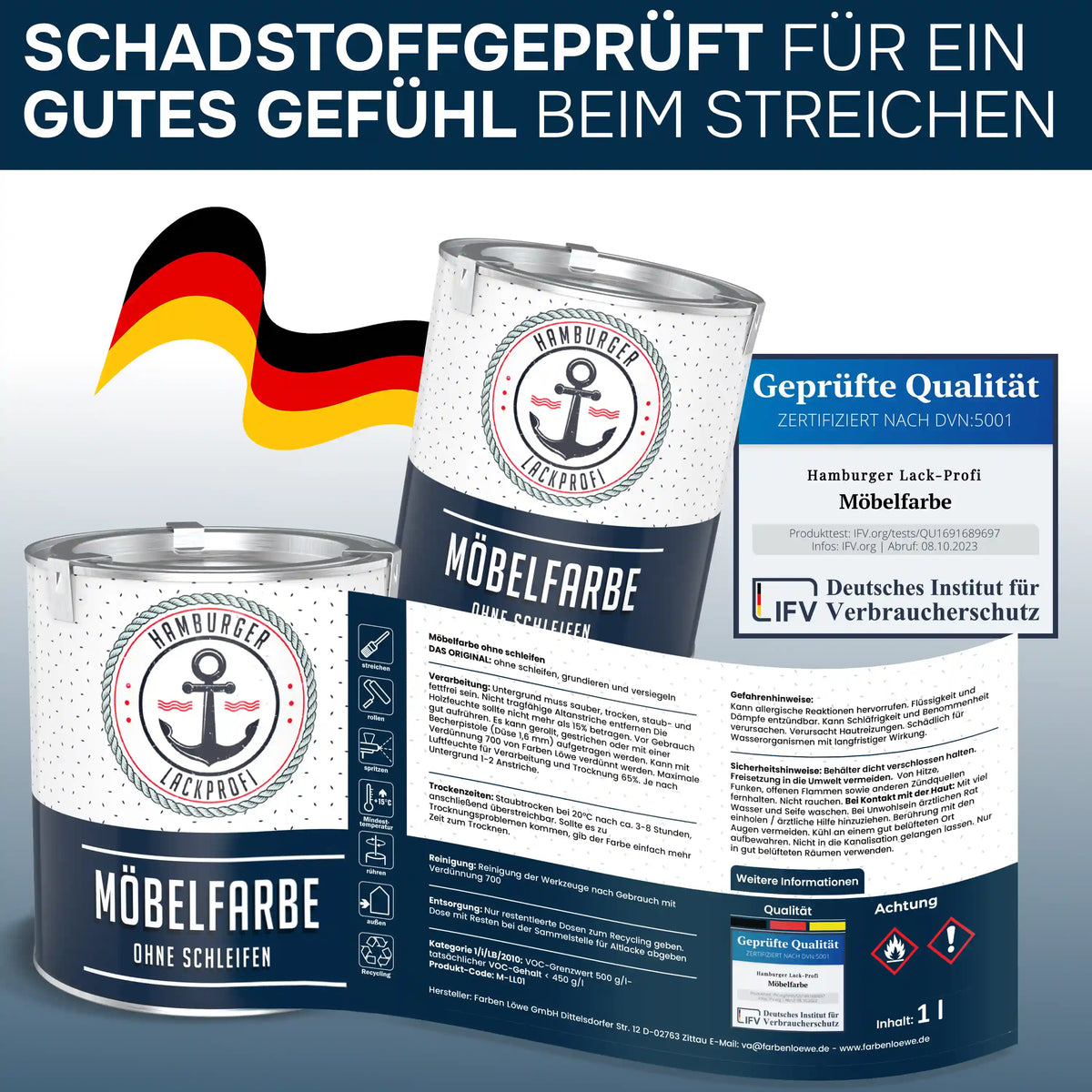 Möbelfarbe ohne Schleifen RAL 4004 Bordeauxviolett - Möbellack Hamburger Lack-Profi - Hamburger Lack-Profi