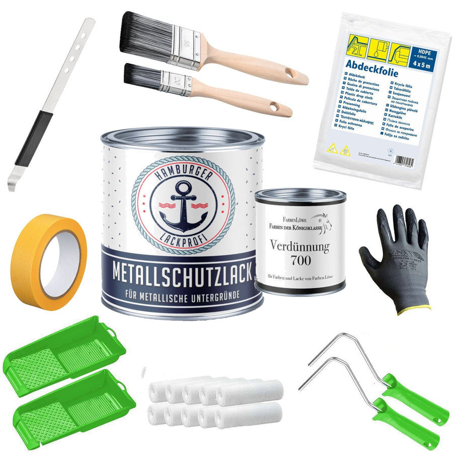 Metaalbeschermlak in Chroomoxidegroen RAL 6020 met schildersset (X500) - Hamburger Lack-Profi