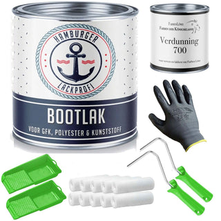 Bootlak Kastanjebruin RAL 8015 met schildersset (X300) - Hamburger Lack-Profi
