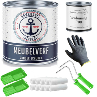 Meubelverf zonder schuren RAL 3031 Oriëntrood - Meubellak met schildersset (X300) - Hamburger Lack-Profi