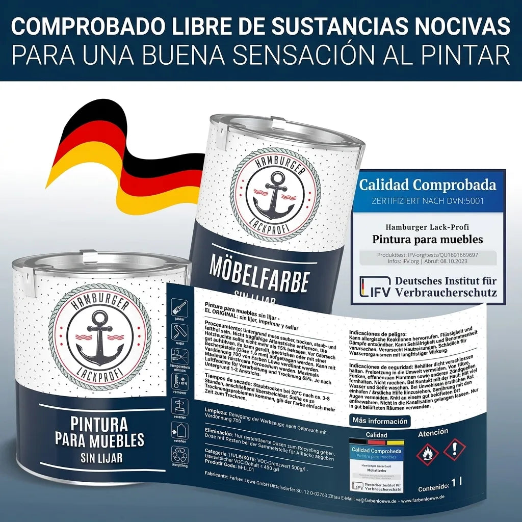Möbelfarbe ohne Schleifen RAL 3016 Korallenrot - Möbellack Hamburger Lack-Profi - Hamburger Lack-Profi