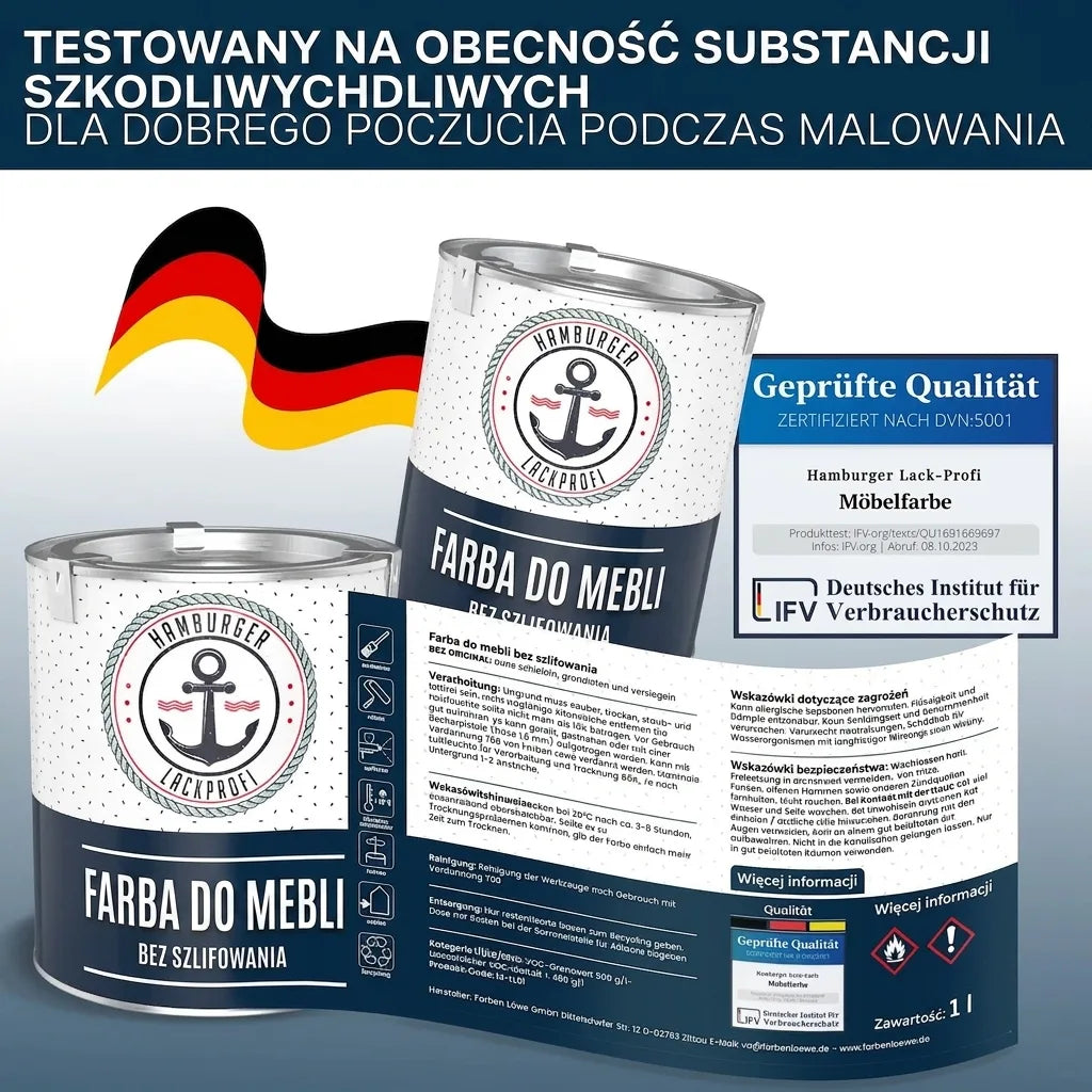 Möbelfarbe ohne Schleifen RAL 7047 Telegrau 4 - Möbellack Hamburger Lack-Profi - Hamburger Lack-Profi